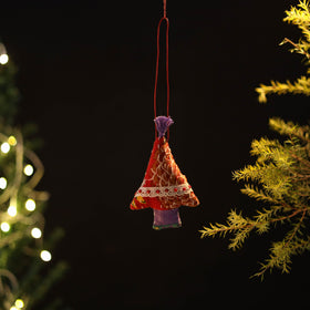 Tree - Handcrafted Kantha Stitch Stuffed Christmas Ornament