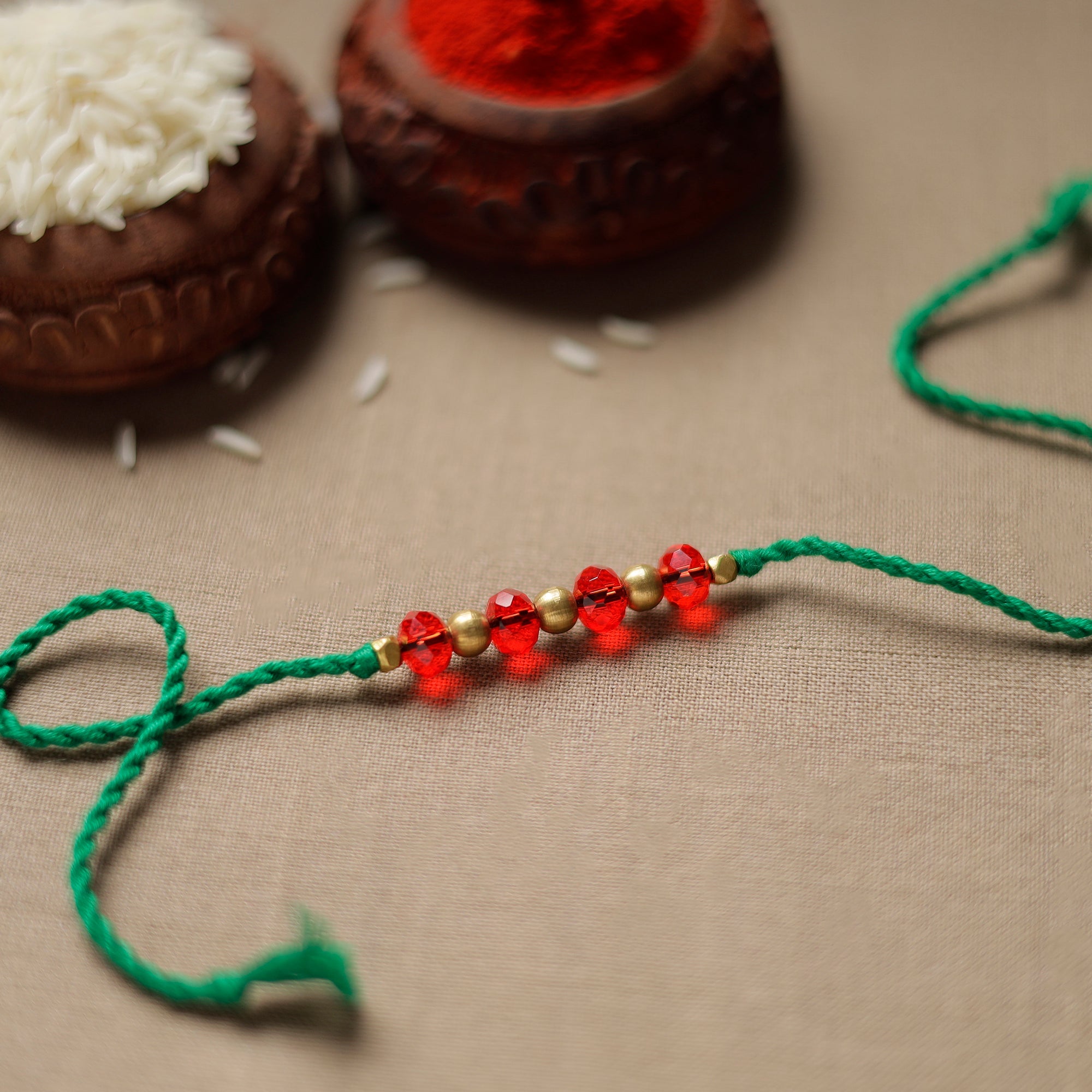 Blue - Handcrafted Tribal Dokra Brass Thread Rakhi 21