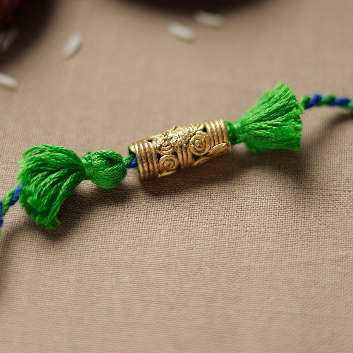  Tribal Dokra Craft Reusable Brass Rakhi by Miharu 21 