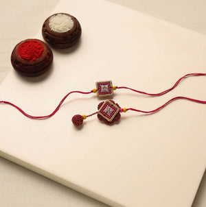 Tribal Hand Embroidered Rakhi & Lumba Set