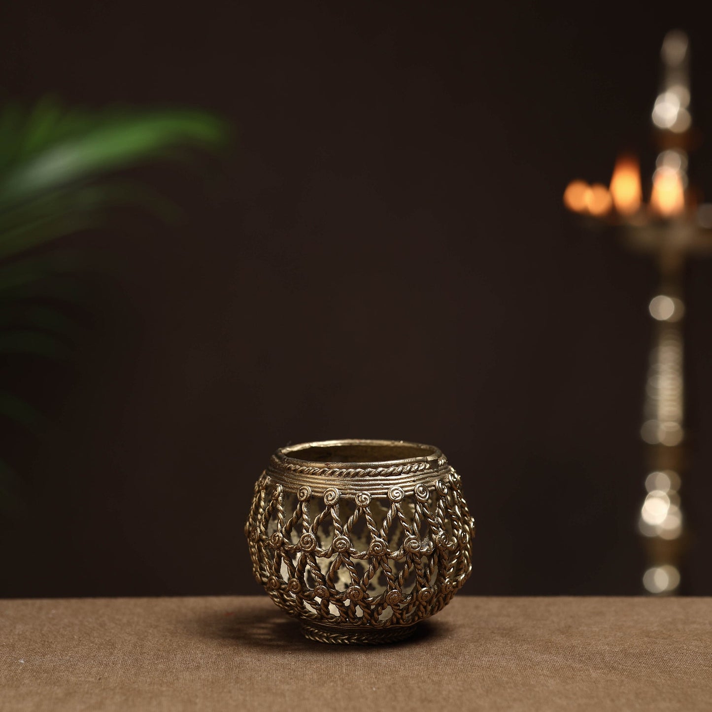 Buy Tribal Odisha Dokra Handmade Candle Stand Online at iTokri.com 