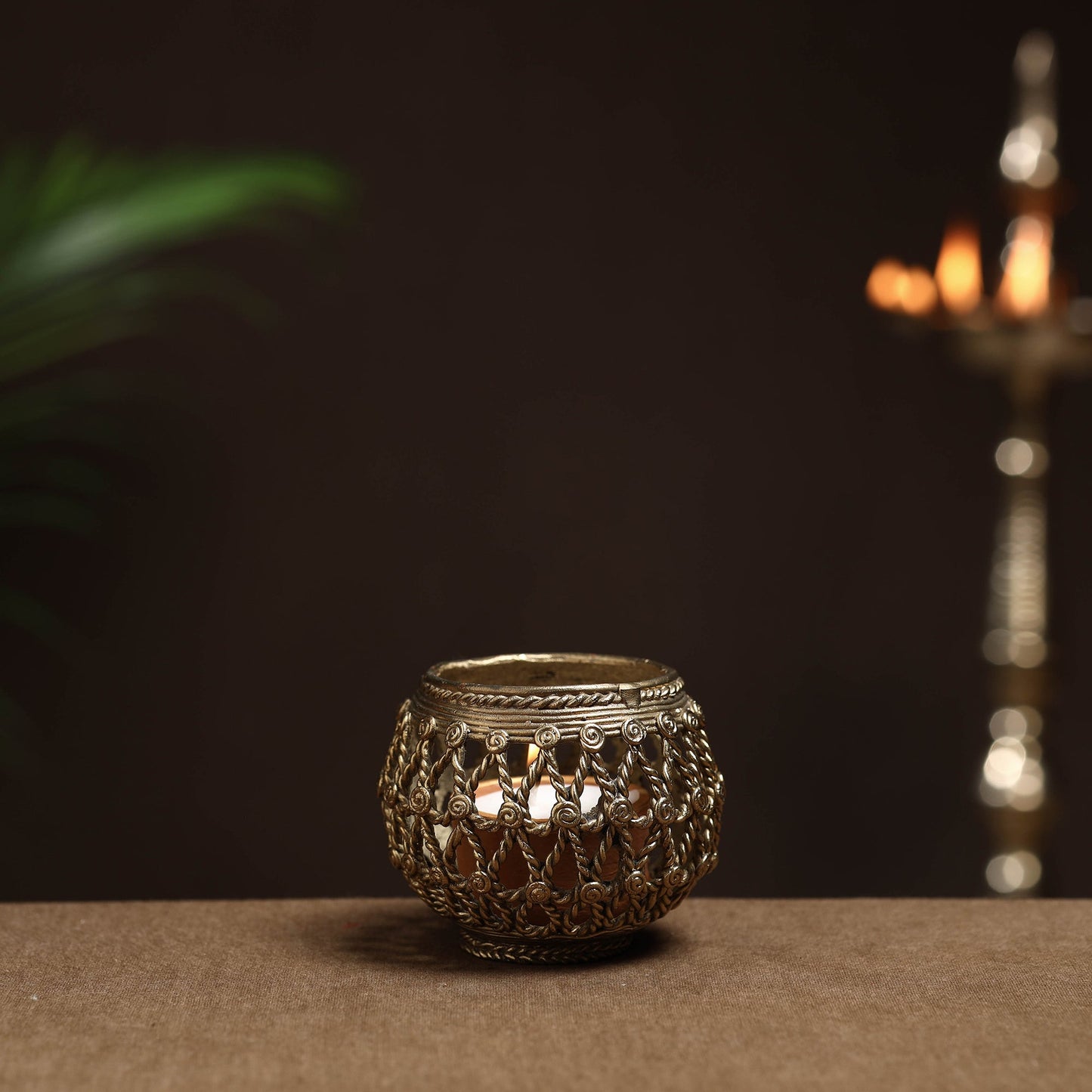 Buy Tribal Odisha Dokra Handmade Candle Stand Online at iTokri.com 
