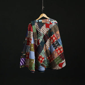 Tukdi patchwork cotton wrap around skirt 10 - handcrafted