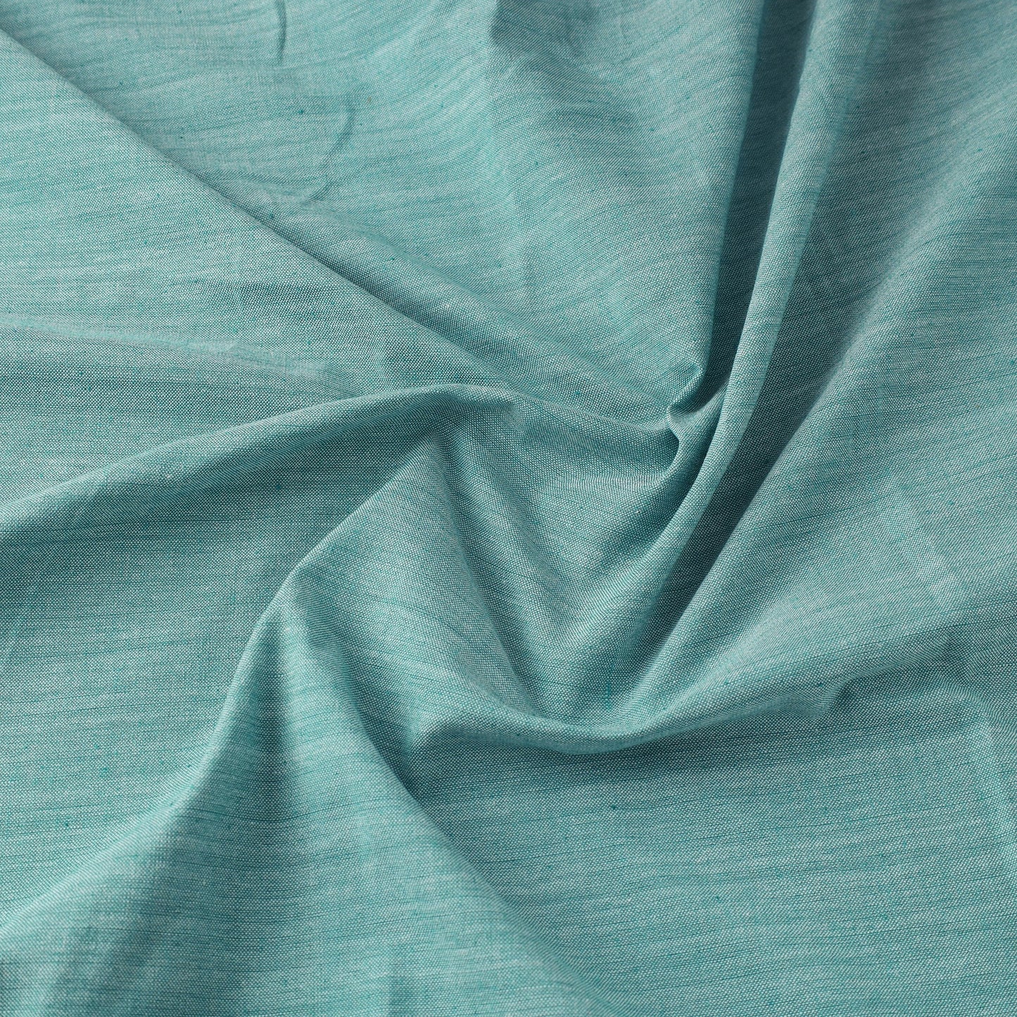  Turquoise Blue Jhiri Pure Handloom Cotton Fabric