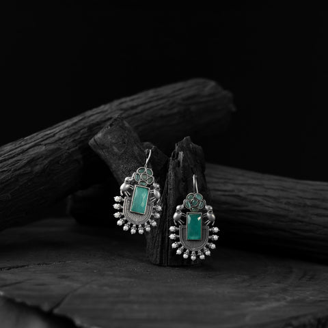 Turquoise green - saanjh bela elephant flower oxidised