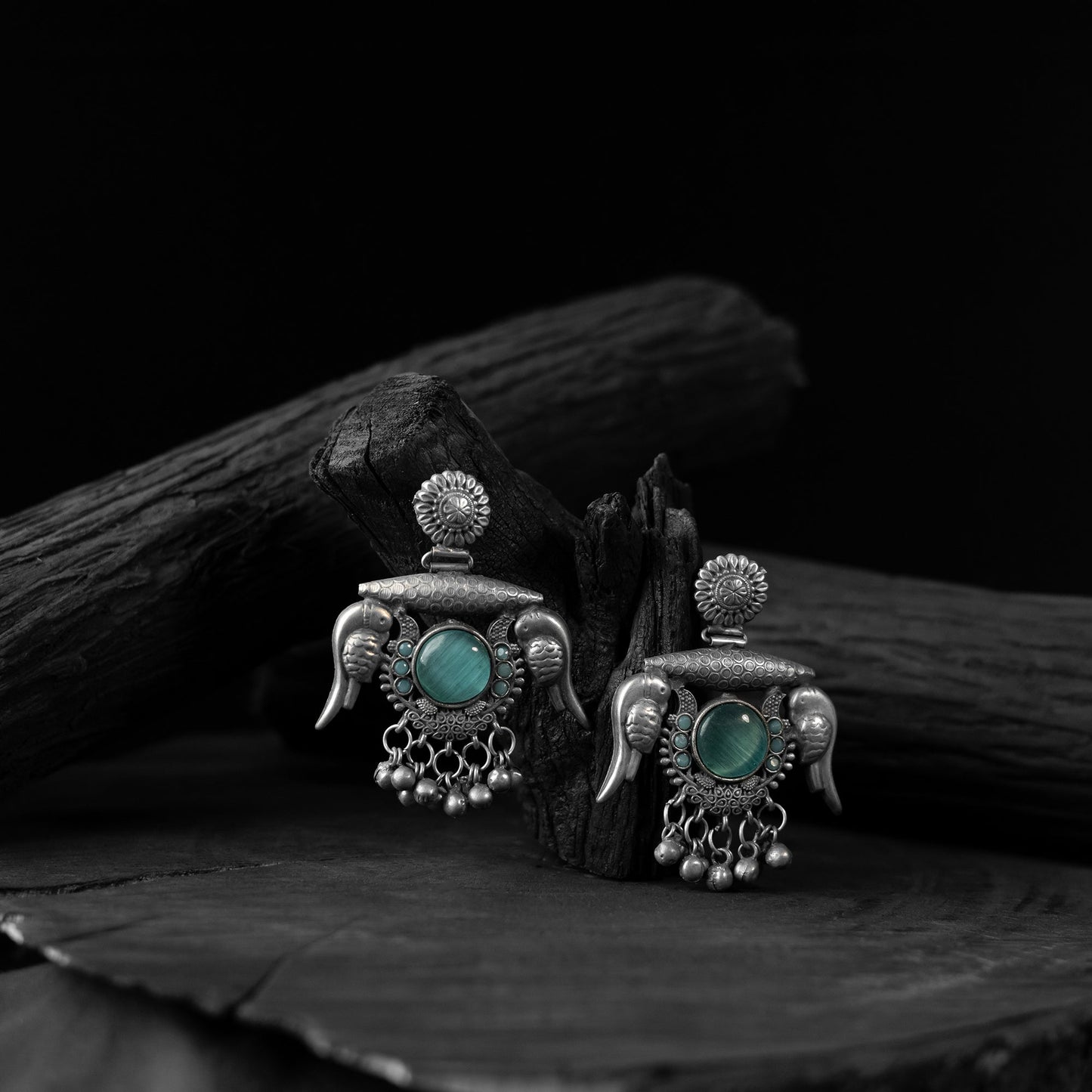Turquoise green - saanjh bela parrot & bloom oxidised