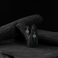 Turquoise green - saanjh bela sun oxidised drop earrings