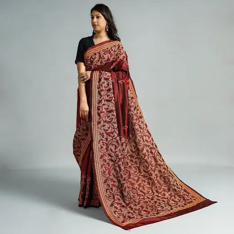 Full Kantha Work Saree