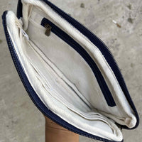 Blue - Upcycled Patched Wallet With Coin Pouch