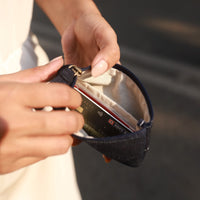 Blue - Upcycled Patched Wallet With Coin Pouch