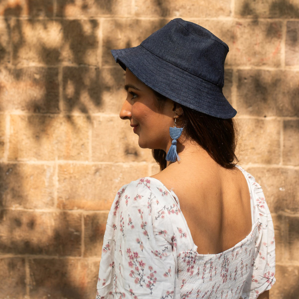 Repurposed Eco friendly Denim Jeans Plain Bucket Hat