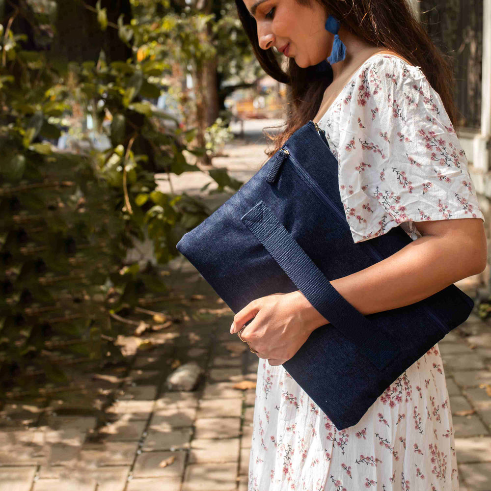 Upcycled Kantha Hand Embroidered Laptop Sleeve