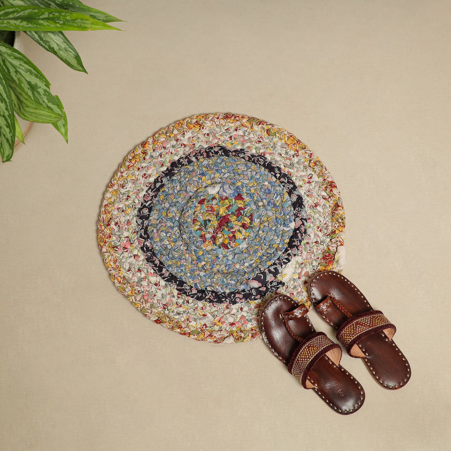  Gudri Hand Braided Recycled Door Mat Online in India