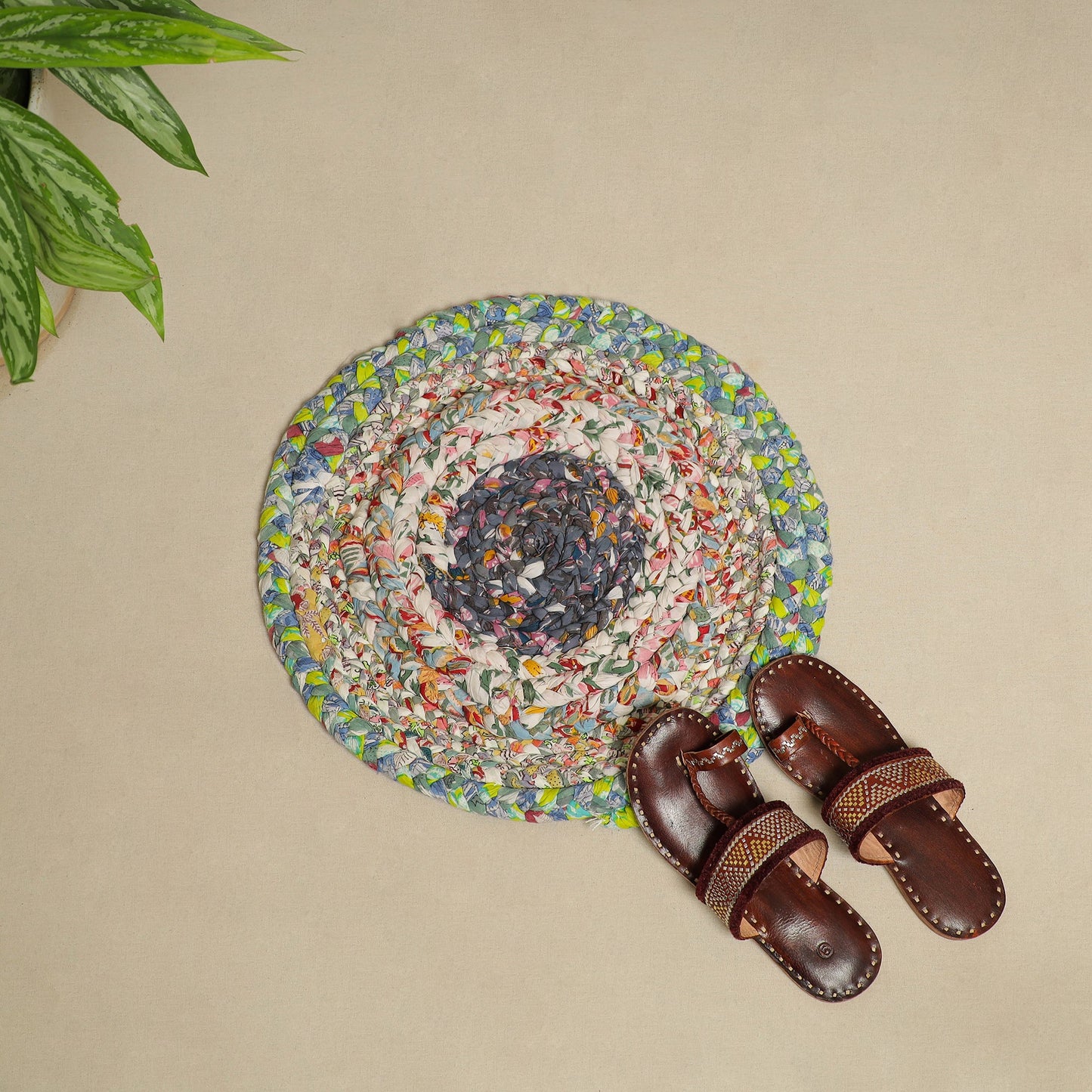  Gudri Hand Braided Recycled Door Mat Online in India