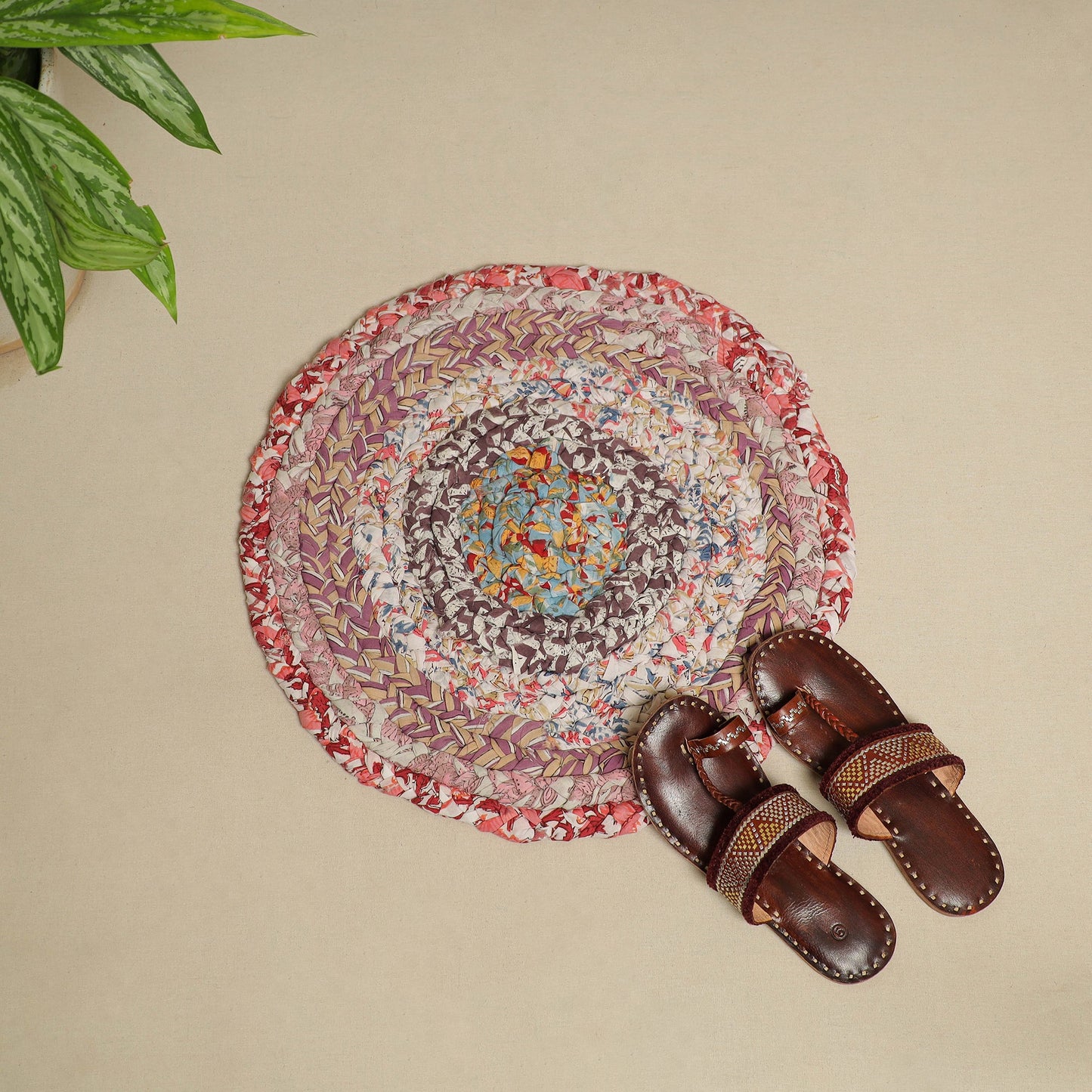  Gudri Hand Braided Recycled Door Mat Online in India