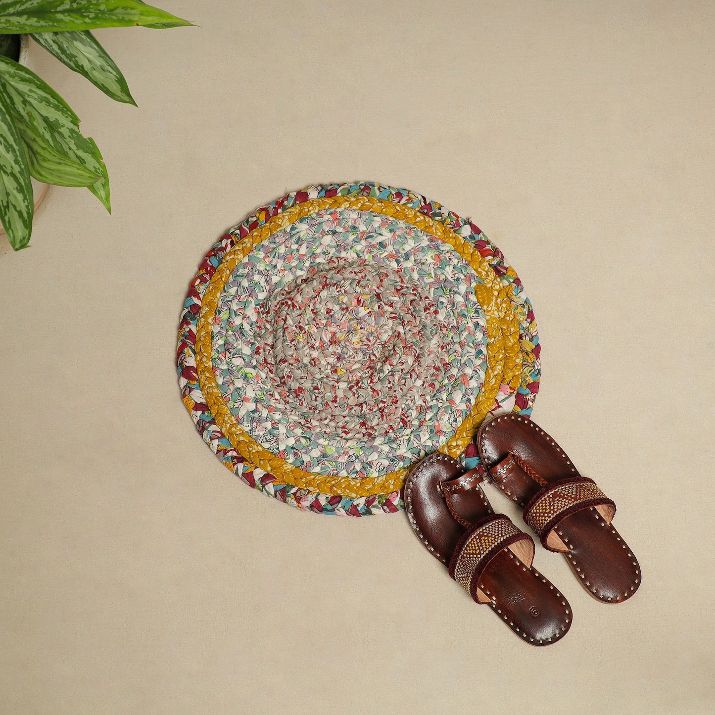  Gudri Hand Braided Recycled Door Mat Online in India