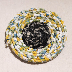  Upcycled Fabric Hand Braided Coaster 