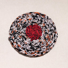  Upcycled Fabric Hand Braided Coaster 