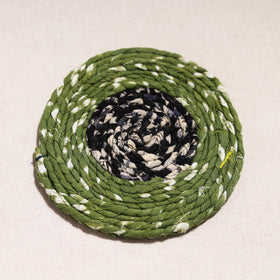  Upcycled Fabric Hand Braided Coaster 