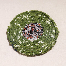  Upcycled Fabric Hand Braided Coaster 