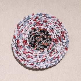  Upcycled Fabric Hand Braided Coaster 