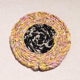  Upcycled Fabric Hand Braided Coaster 