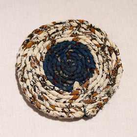  Upcycled Fabric Hand Braided Coaster 