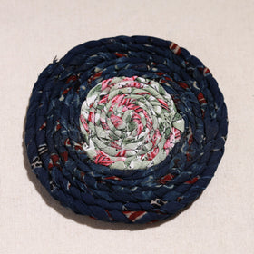  Upcycled Fabric Hand Braided Coaster 