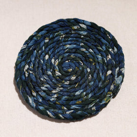  Upcycled Fabric Hand Braided Coaster 