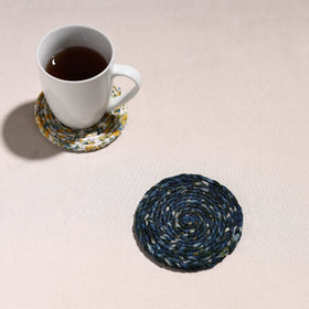  Upcycled Fabric Hand Braided Coaster 