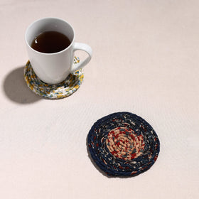  Upcycled Fabric Hand Braided Coaster 