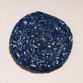  Upcycled Fabric Hand Braided Coaster 