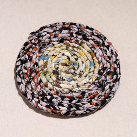  Upcycled Fabric Hand Braided Coaster 