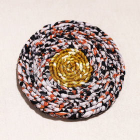  Upcycled Fabric Hand Braided Coaster 