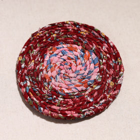  Upcycled Fabric Hand Braided Coaster 