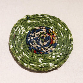  Upcycled Fabric Hand Braided Coaster 