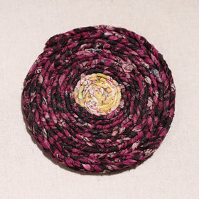  Upcycled Fabric Hand Braided Coaster 