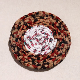  Upcycled Fabric Hand Braided Coaster 