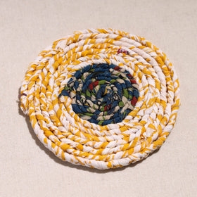  Upcycled Fabric Hand Braided Coaster 
