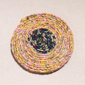  Upcycled Fabric Hand Braided Coaster 