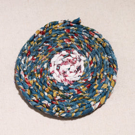  Upcycled Fabric Hand Braided Coaster 