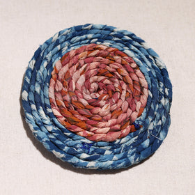  Upcycled Fabric Hand Braided Coaster 