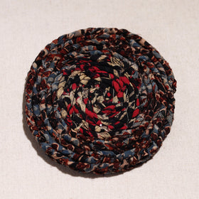  Upcycled Fabric Hand Braided Coaster 