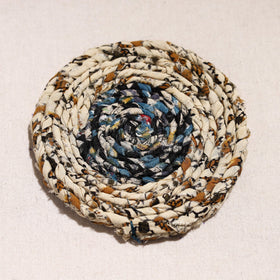  Upcycled Fabric Hand Braided Coaster 