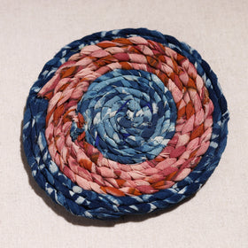  Upcycled Fabric Hand Braided Coaster 