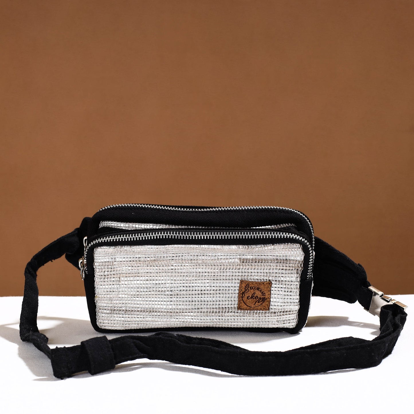  Upcycled Weave Handmade Fanny Pack Bag 