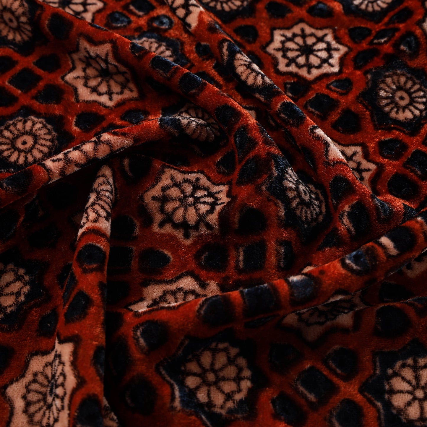 Velvet natural dyed fabric 01 - handcrafted