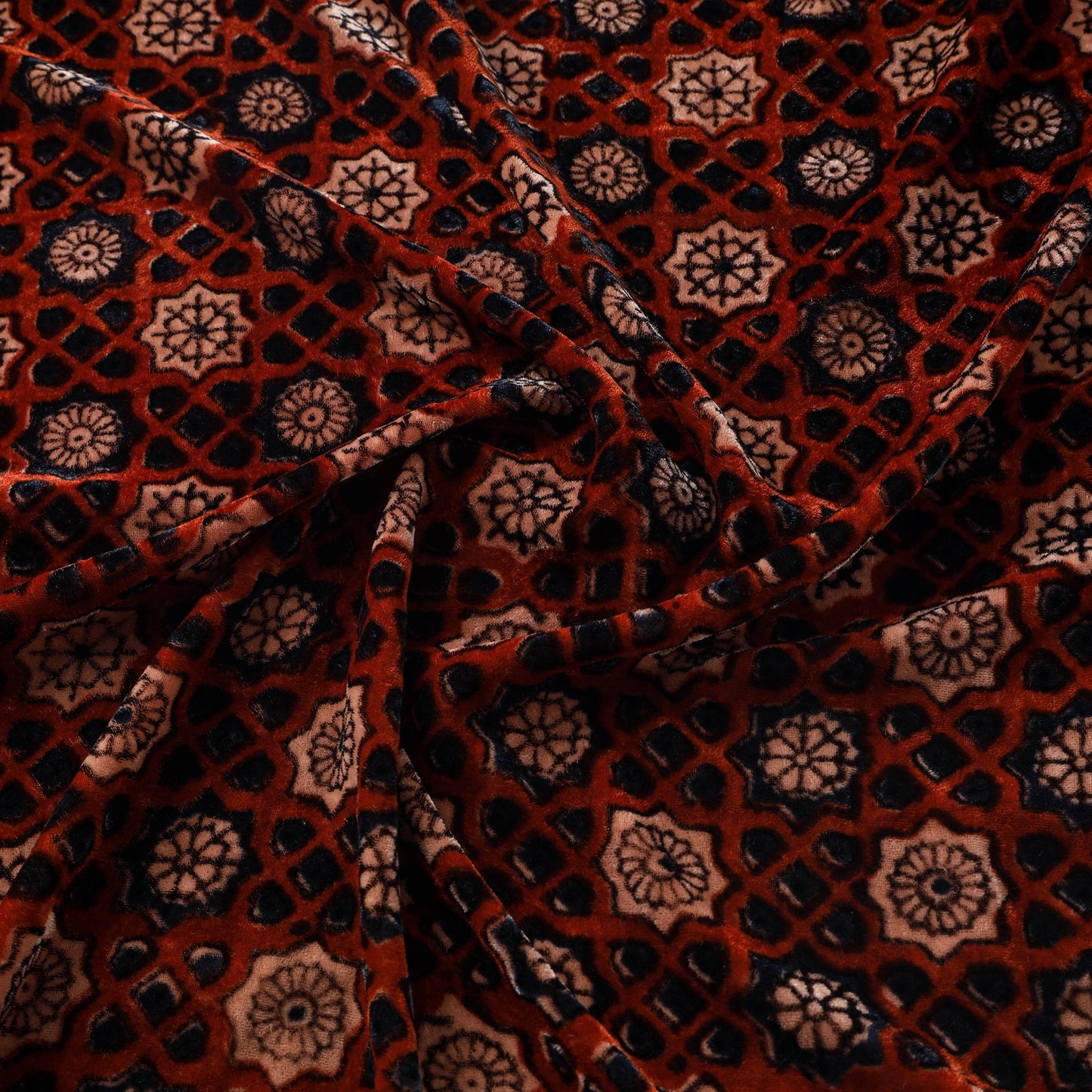 Velvet natural dyed fabric 01 - handcrafted