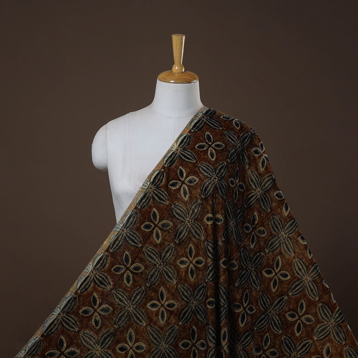 Velvet natural dyed fabric 02 - handcrafted