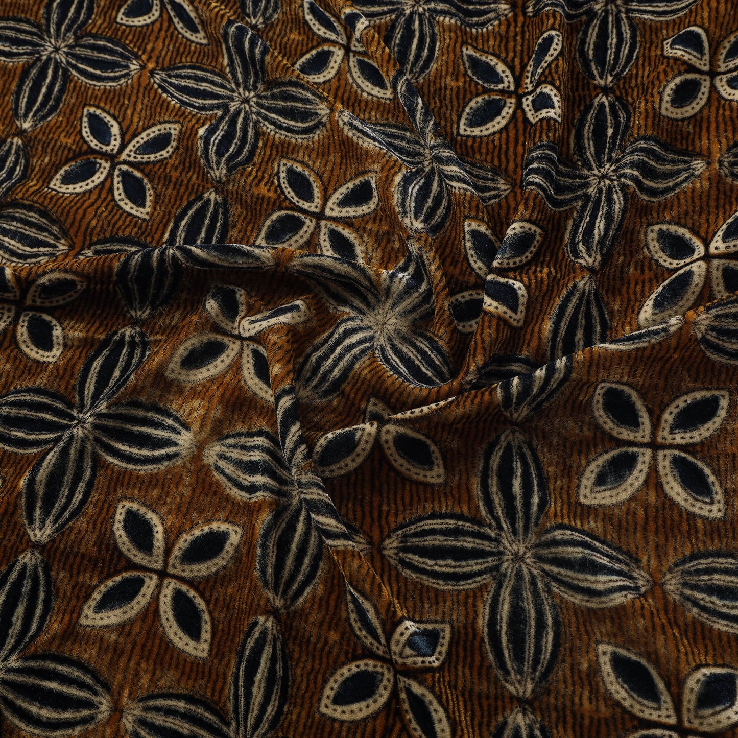Velvet natural dyed fabric 02 - handcrafted